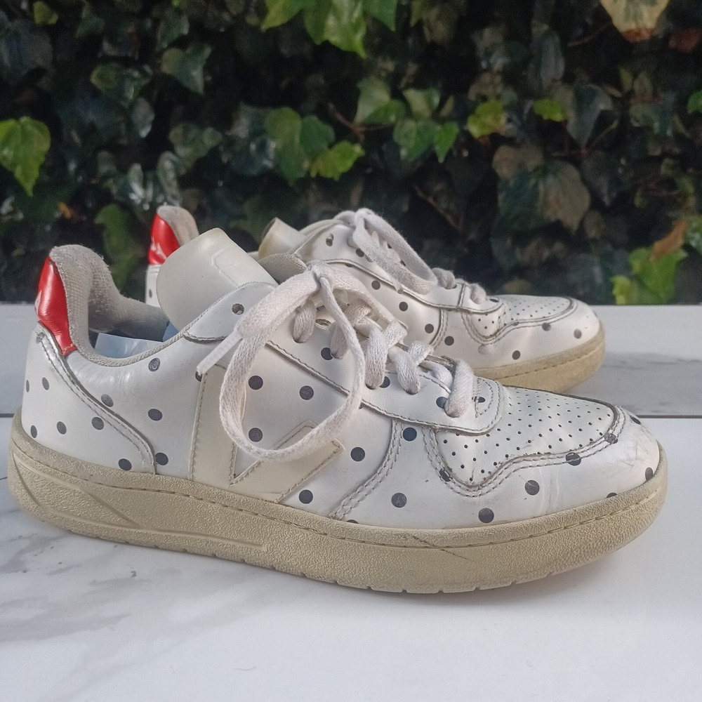 Veja x Madewell V-10 Sneakers Women's Size 6 White Polka Dot
